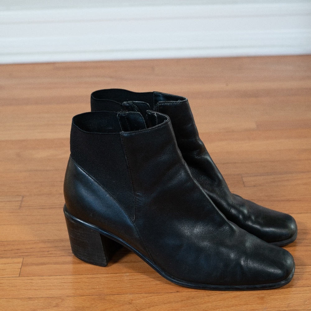 Black Leather Ankle Boots